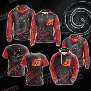 Naruto Konoha Symbol Unisex 3D Hoodie